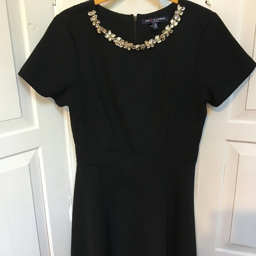 One Clothing Black Dress w/ Rhinestone Detail - Picture 6 of 8